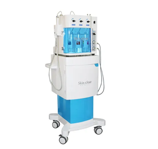 Pmise-W01 water and oxygen jet facial machine with vacuum, RF and microcurrent handpieces